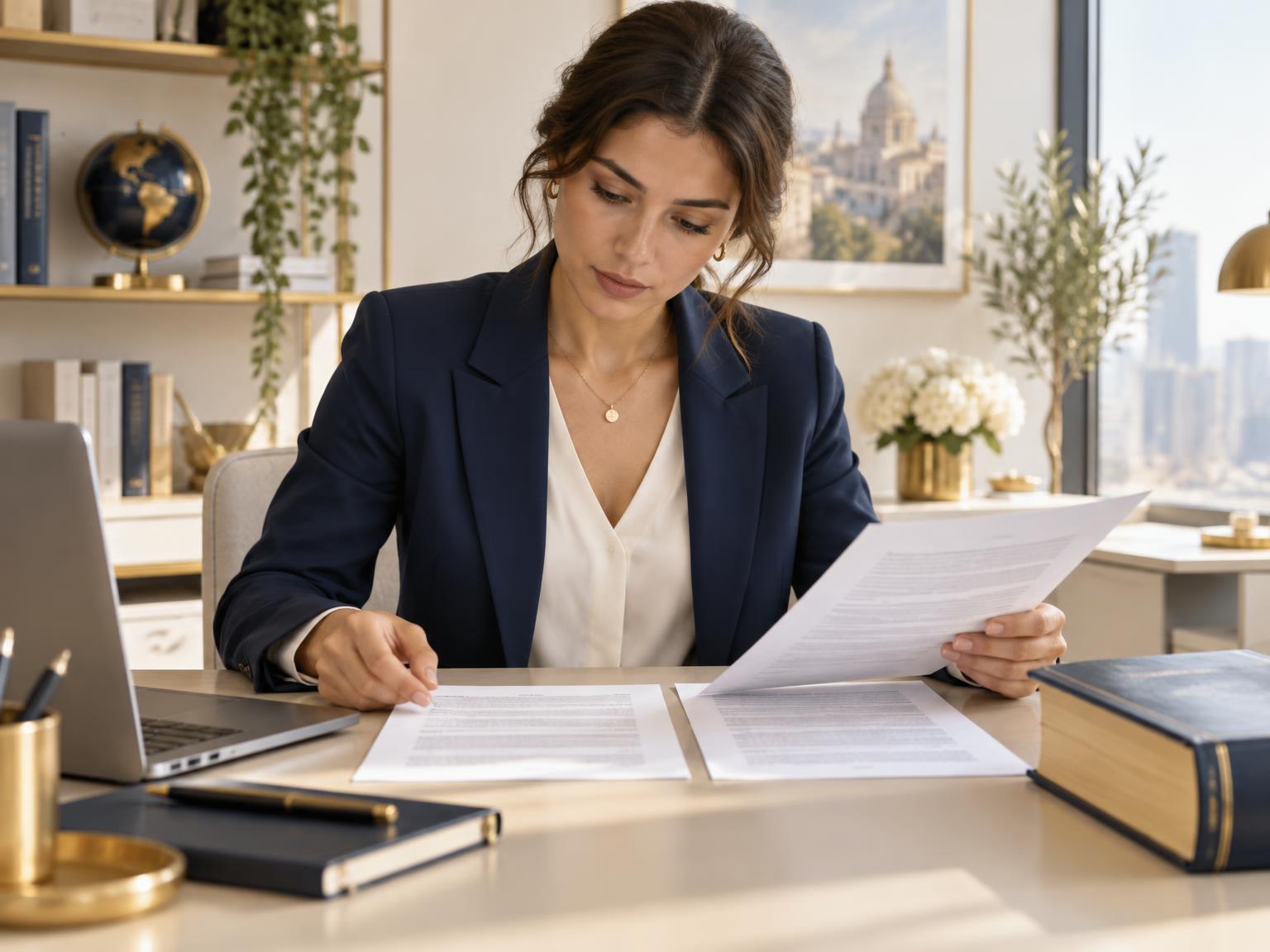 Translator comparing documents in English and Spanish